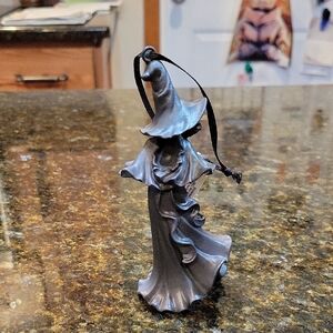 Cracker Barrel Silver/Black Witch Ornament